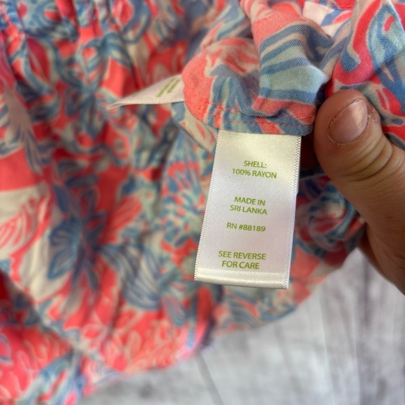 Lilly Pulitzer Sarasota tunic Is Summer Siren Floral Pink and Blue Women's Top M - Picture 7 of 7